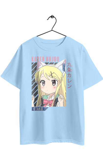 Футболка оверсайз с принтом Золотая мозаика Карен Кудзё. Anime, karen kujo, kiniro mosaic, kinmoza, manga, аниме, золотая мозаика, карен, карен кудзё, манга. 2070702