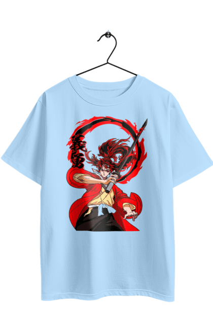 Футболка оверсайз з принтом "Винищувач Демонів Єріїчі Цугікуні". Demon slayer, kimetsu no yaiba, yoriichi, yoriichi tsugikuni, аніме, винищувач демонів, єріїчі, єріїчі цугікуні, манга. 2070702