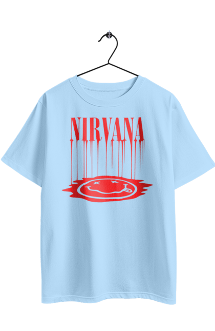 Oversized t-shirt with prints Nirvana. Alternative rock, grunge, hard rock, kurt cobain, nirvana, punk rock, rock band. 2070702
