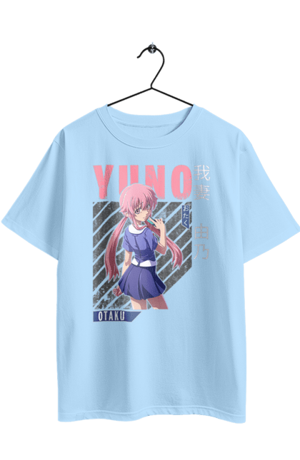 Футболка оверсайз з принтом "Щоденник майбутнього Юно Гасай". Anime, future diary, manga, survival game, yuno gasai, аніме, манга, щоденник майбутнього, юно гасай. 2070702