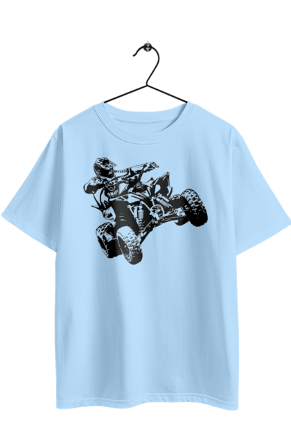 Oversized t-shirt with prints Man On Atv Black. Atv, extreme, race. 2070702
