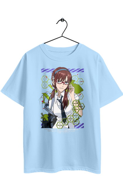 Футболка оверсайз з принтом "Євангеліон Марі". Evangelion, mari, mari makinami illustrious, neon genesis evangelion, аніме, єва-02, єва-05, євангеліон, марі, янгол. 2070702