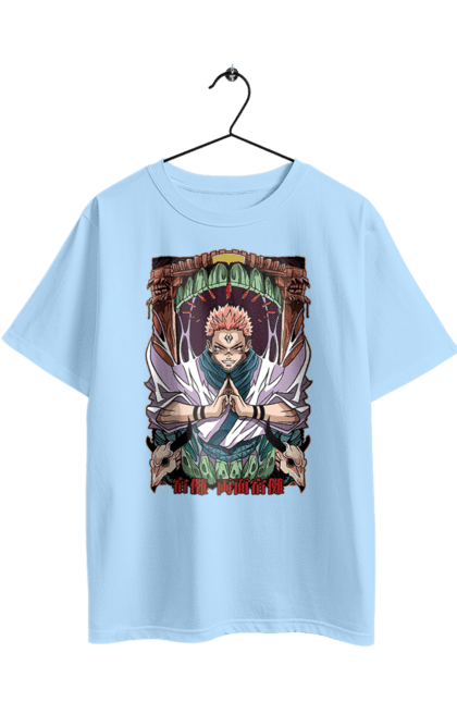 Футболка оверсайз з принтом "Магічна битва Сукуна". Anime, jujutsu kaisen, manga, sukuna, аніме, магічна битва, манга, містика, сукуна, темне фентезі. 2070702