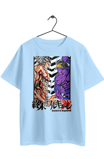 Футболка оверсайз з принтом "Повість про кінець світу Шива та Райден". Anime, manga, raiden, record of ragnarok, shiva, аніме, комікс, манга, райден, шива. 2070702