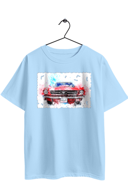 Oversized t-shirt with prints Mustang car. Car, donations, help, horse, mustang, mustang car, paypal, road, ukraine, wheel. 2070702
