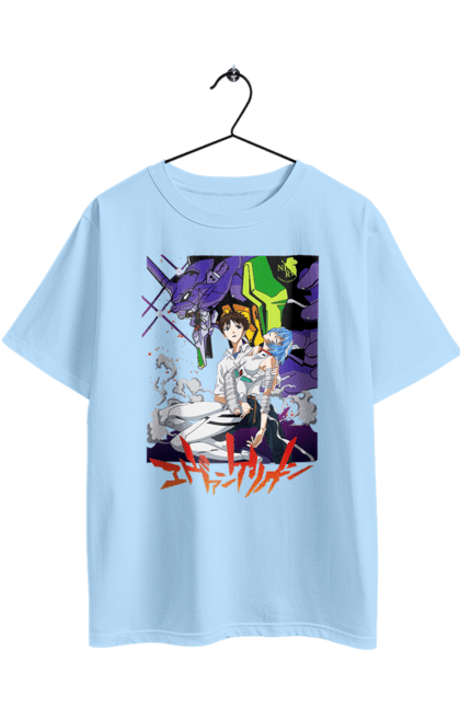 Футболка оверсайз з принтом "Євангеліон". Evangelion, аніме, аянамі, єва, єва 00, євангеліон, манга, рей, синдзі, сіндзі. 2070702
