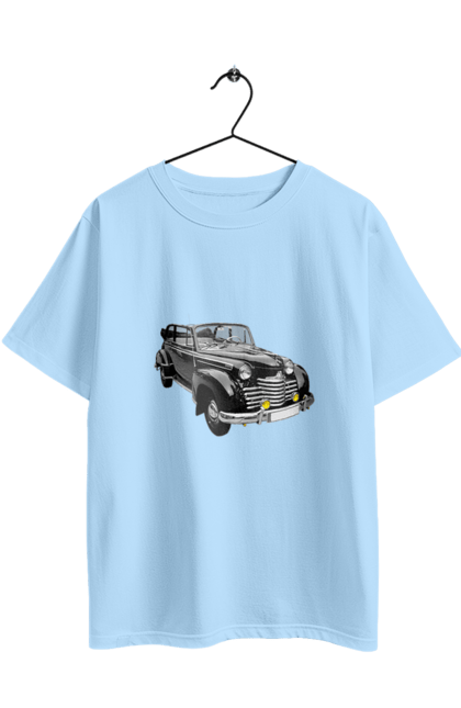 Oversized t-shirt with prints Auto.5. Auto, black, photo, professional photo, retro car. 2070702