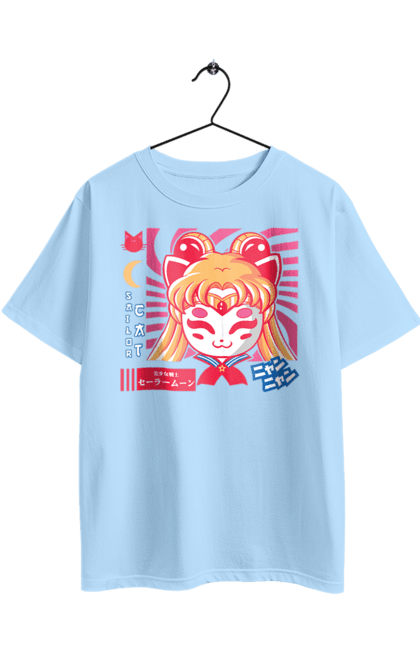 Футболка оверсайз с принтом Сейлор Мун Кошка. Sailor moon, usagi tsukino, аниме, драма, кот, кошка, махо-сёдзё, сейлор мун, сериал, усаги цукино. 2070702