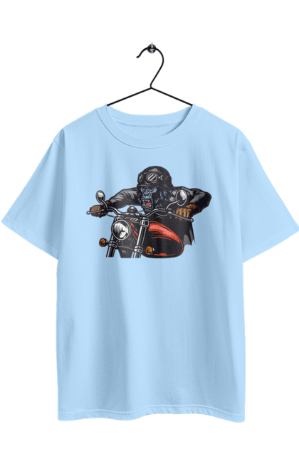 Футболка оверсайз с принтом Горилла На Мопеде. Горилла, мопед, скорость. 2070702