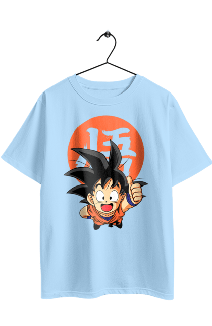 Oversized t-shirt with prints Dragon Ball Son Goku. Anime, dragon ball, goku, manga, son goku, tv series. 2070702
