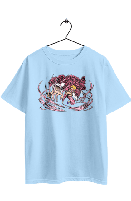 Футболка оверсайз з принтом "Ван Піс Донкіхот Дофламінго". Donquixote doflamingo, heavenly yaksha, one piece, аніме, ван пис, ван піс, манга, небесний якша. 2070702