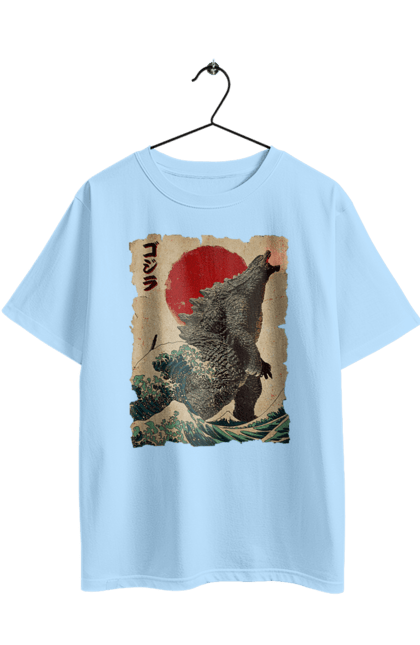 Футболка оверсайз з принтом "Годзілла". Godzilla, ґодзілла, динозавр, кайдзю, мутант, фільм, японія. 2070702