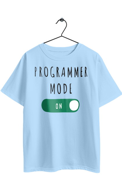 Футболка оверсайз з принтом "Режим програміста". Айті, айтішник, для айтішника, для програміста, подарунок айтішнику, подарунок програмісту, програміст, режим програміста, розробник. 2070702