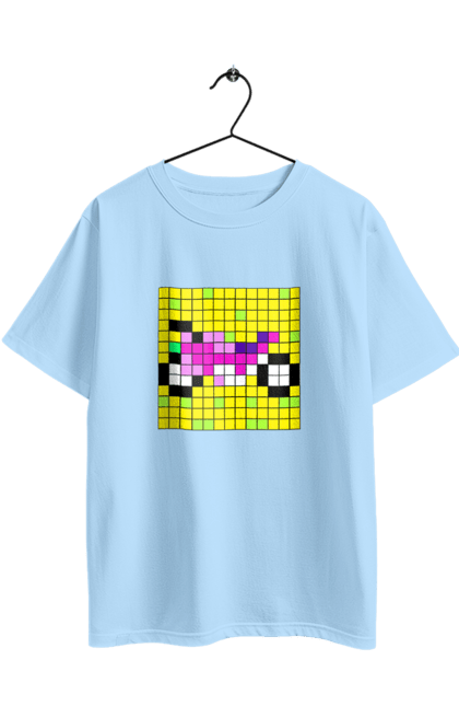 Футболка оверсайз з принтом "Pixel Bike". Байк, мотоцикл, пиксель, цветной, яркий. 2070702