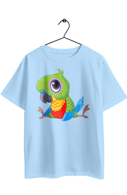 Футболка оверсайз з принтом "Папужка". Мило, папуга. 2070702