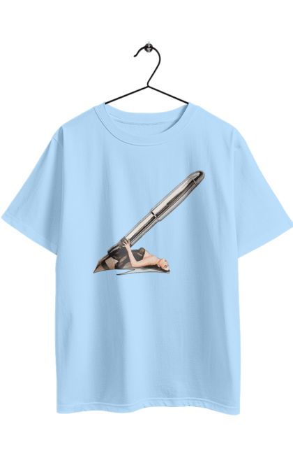 Oversized t-shirt with prints Great Patron. Bullet, cartridge, girl. 2070702