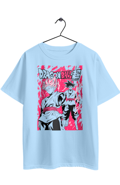 Oversized t-shirt with prints Dragon Ball. Anime, dragon ball, goku, manga, tv series, vegeta. 2070702