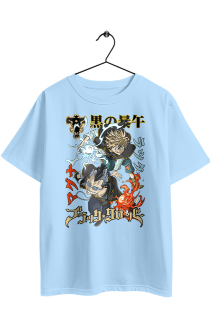 Oversized t-shirt with prints Black Clover Magna Swing and Luck Voltia. Anime, black clover, luck voltia, magna swing, manga, wizard king. 2070702