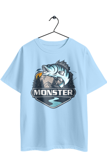 Футболка оверсайз з принтом "Рибалка". Монстер, рибак, рибалка, хоббі. 2070702