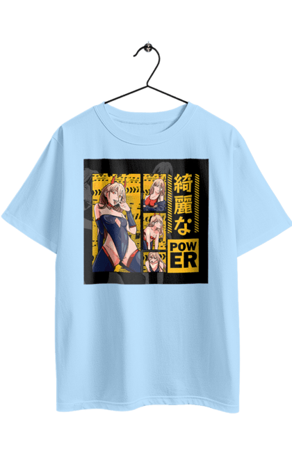 Футболка оверсайз з принтом "Людина Бензопила Пауер". Anime, chainsaw man, manga, power, аніме, демон, людина-бензопила, манга, пауер, шьонен. 2070702