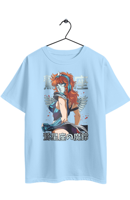 Oversized t-shirt with prints Saint Seiya Eagle Marin. Anime, cosmo, eagle marin, manga, saint seiya, seiya, silver saint. 2070702