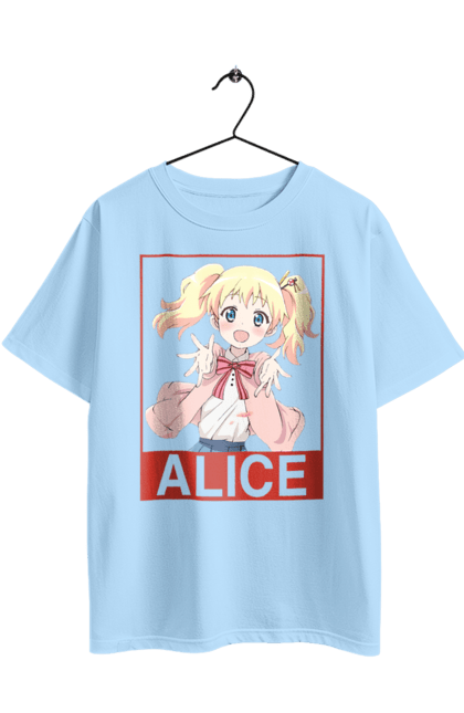 Oversized t-shirt with prints Kiniro Mosaic Alice Cartelet. Alice, alice cartelet, anime, gold mosaic, kiniro mosaic, kinmoza, manga. 2070702