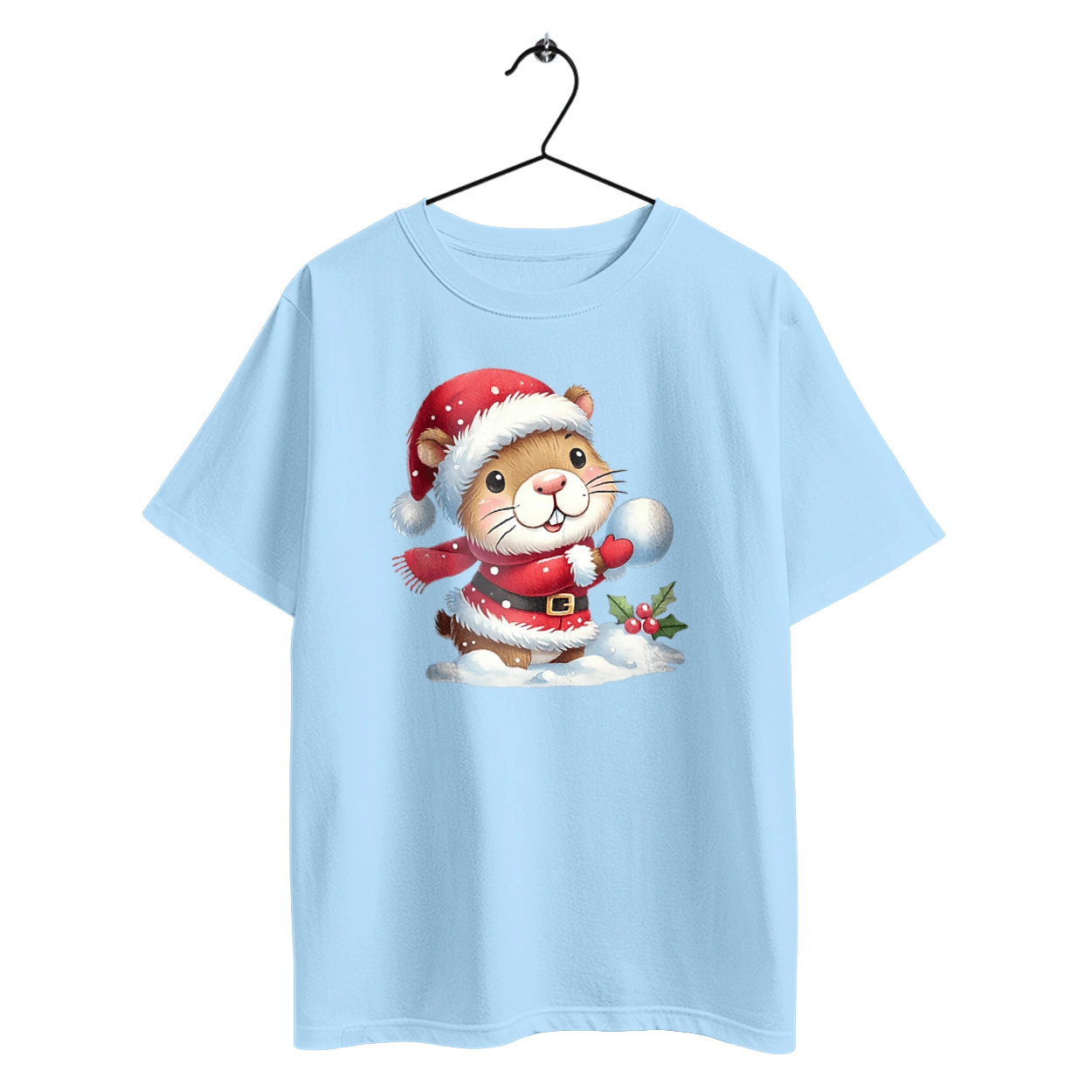 Capybara playing snowballs