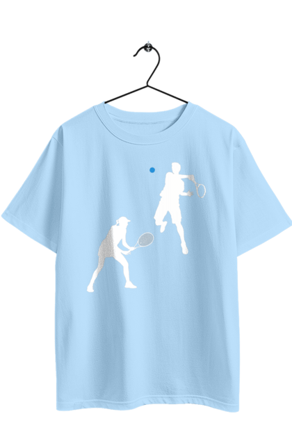 Футболка оверсайз з принтом "Теніс". Великий теніс, гравці, грунт, м`яч, призовий фонд, ракетка, спонсор, турнір на ґрунті, турнірна сітка, хард. 2070702