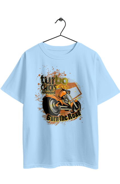 Футболка оверсайз с принтом Мопед Турбо. Езда, мопед, скорость. 2070702