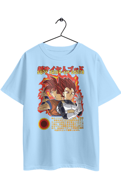 Oversized t-shirt with prints Dragon Ball. Anime, dragon ball, goku, manga, tv series, vegeta. 2070702