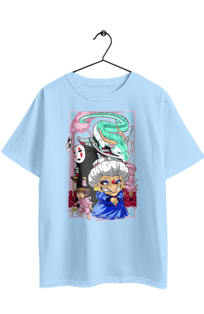 Футболка оверсайз з принтом "Віднесені привидами". Chihiro, haku, spirited away, studio ghibli, безликий, віднесені привидами, гіблі, дракон, хаку, чіхіро. 2070702