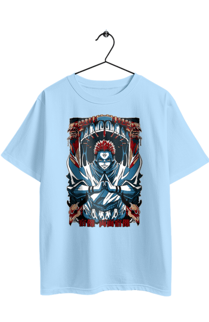 Футболка оверсайз з принтом "Магічна битва Сукуна". Anime, jujutsu kaisen, manga, sukuna, аніме, магічна битва, манга, містика, сукуна, темне фентезі. 2070702