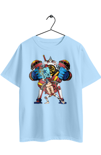 Футболка оверсайз з принтом "Ван Піс Френкі". Franky, iron man, one piece, аніме, ван пис, ван піс, залізна людина, манга, френкі. 2070702