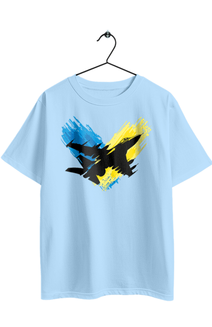 Oversized t-shirt with prints Airplane F 16. Aircraft f16, airplane, f16, flag, patriotic, ssu, with a flag. 2070702