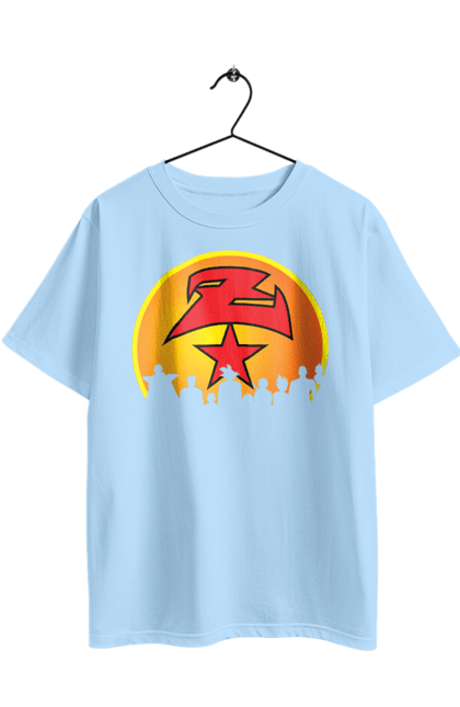 Oversized t-shirt with prints Dragon Ball. Anime, dragon ball, goku, manga, tv series, vegeta. 2070702