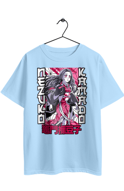 Футболка оверсайз з принтом "Винищувач Демонів Незуко". Demon slayer, kimetsu no yaiba, nezuko, аніме, винищувач демонів, манга, незуко, серіал. 2070702