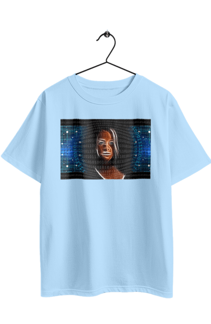 Футболка оверсайз з принтом "Штучний Розум". Айті, айтішник, гик, жінка, знання, інженер, інтелект, кібер, кібернетика, кіборг, код, комп, комп`ютерник, кристал, машинне навчання, мікросхема, мозок, портрет, програміст, професіонал, професія, розробник, розум, світиться, світло, хакер, чіп, штучний інтелект, штучний розум. 2070702