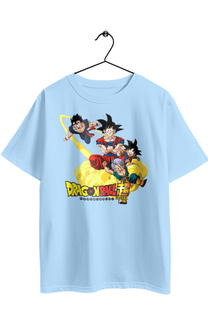 Oversized t-shirt with prints Dragon Ball. Anime, dragon ball, goku, manga, tv series, vegeta. 2070702
