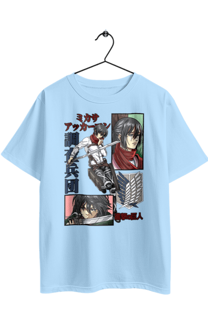Oversized t-shirt with prints Attack on Titan Mikasa Ackerman. Action film, anime, attack on titan, manga, mikasa, mikasa ackerman, post-apocalyptic. 2070702