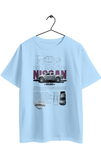 Oversized t-shirt with prints Nissan Navara. Automobile, car, navara, nissan, nissan motor, pickup. 2070702