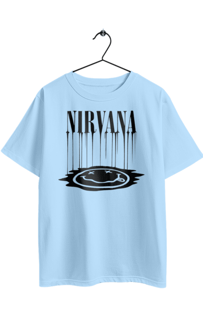 Oversized t-shirt with prints Nirvana. Alternative rock, grunge, hard rock, kurt cobain, nirvana, punk rock, rock band. 2070702