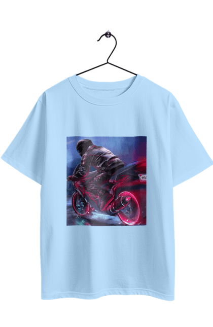 Oversized t-shirt with prints Motorcycle. Motolove, motorcycle, report, troll, ukraine. 2070702