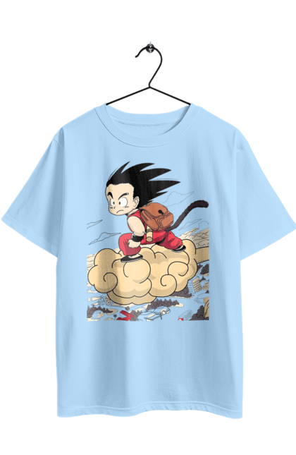 Oversized t-shirt with prints Dragon Ball Son Goku. Anime, dragon ball, goku, manga, son goku, tv series. 2070702