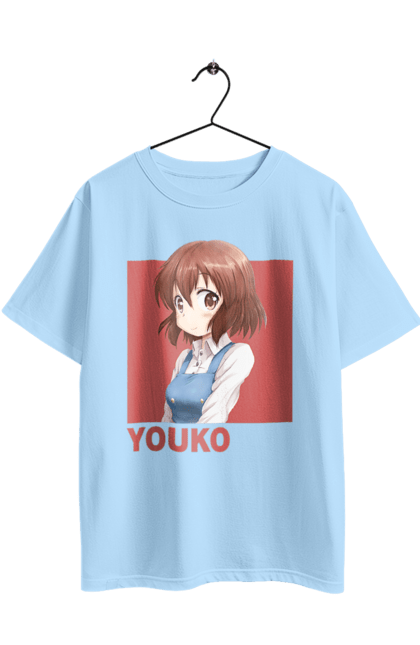 Oversized t-shirt with prints Kiniro Mosaic Yoko Inokuma. Anime, gold mosaic, kiniro mosaic, kinmoza, manga, yoko, yoko inokuma. 2070702