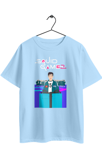 Футболка оверсайз с принтом Игра в кальмара Сон Ки Хун. 456, netflix, seong gi hun, seong gi-hun, squid game, игра в кальмара, игрок 456, нетфликс, сериал, сон ки хун. 2070702