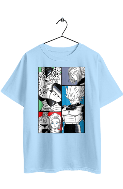 Oversized t-shirt with prints Dragon Ball. Anime, dragon ball, goku, manga, tv series, vegeta. 2070702