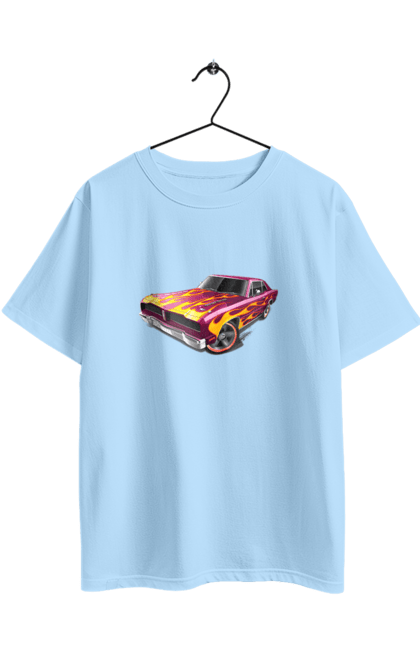 Футболка оверсайз с принтом Кастом автомобиль. Airbrushing, auto, by custom, car, fire, flame, machine, tuning. 2070702