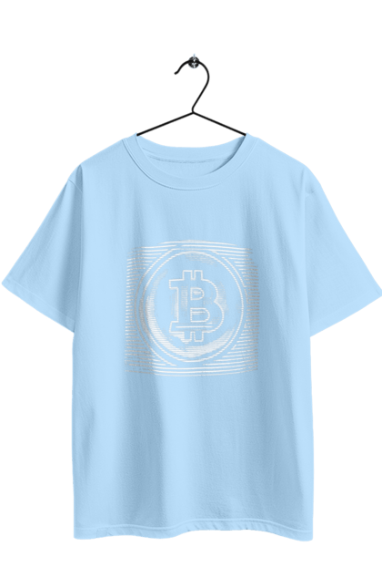 Oversized t-shirt with prints Bitcoin. Binary, bitcoin, crypto, currency, hacker, money, programmer. 2070702