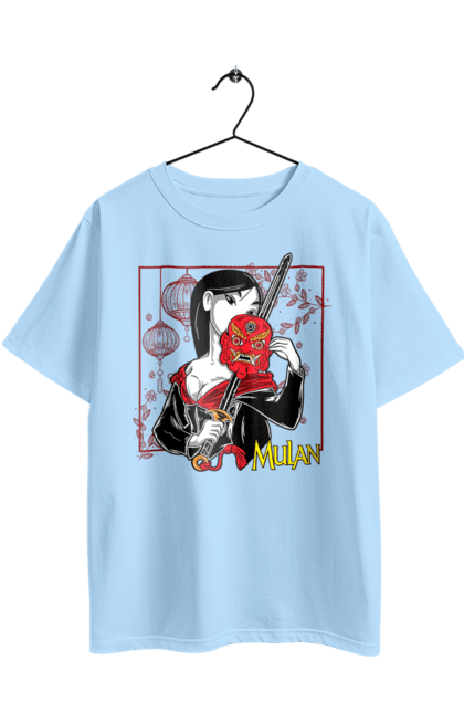 Oversized t-shirt with prints Mulan. Cartoon, china, disney, fa mulan, mulan, princess. 2070702