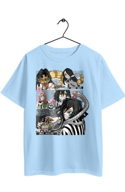 Футболка оверсайз з принтом "Винищувач Демонів Обанай". Demon slayer, kimetsu no yaiba, obanai iguro, аніме, винищувач демонів, манга, обанай, обанай ігуро, серіал. 2070702